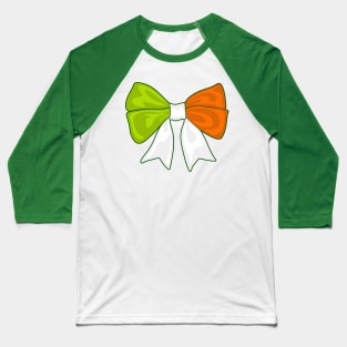 Paddys Day Irish Flag Bow Baseball T-Shirt